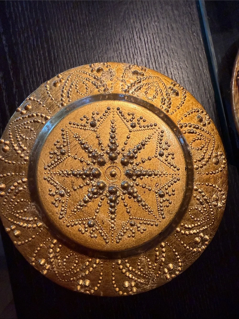 Dark gold Decorative Salad Plate - Amber Accent Plate